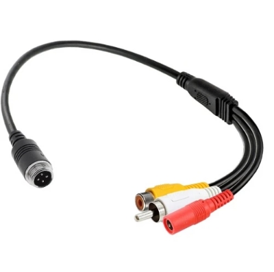 4PIN-RCAE 4 PIN ERKEK - RCA GÖRÜNTÜ DİŞİ+ RCA SES ERKEK + DC DİŞİ ÇEVİRİCİ KABLO