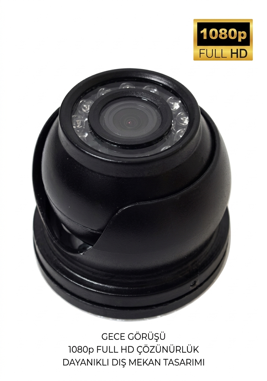 ARAÇ MİNİ METAL DOME 2MP FULL HD GECE GÖRÜŞLÜ KAMERA SİYAH
