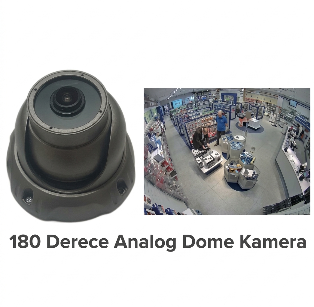 180 DERECE GENİŞ AÇI 1200 TVL METAL KASA ANALOG DOME KAMERA