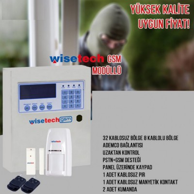 CENOVA WİSETECH WS-232GSM KABLOSUZ ALARM SİSTEMİ SET