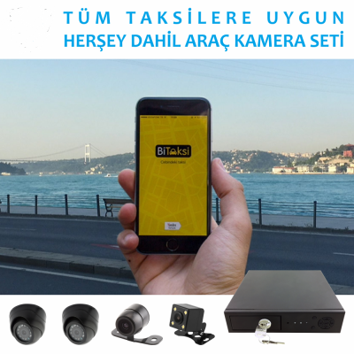 1 Megapiksel 4 Kameralı Kayıtlı Taksi Kamera Seti