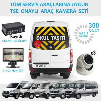 Okul Servisi Kamera Seti TSE Uygun 300 Saat Kayıtlı