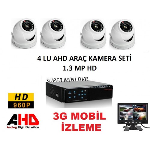 YENİ AHD 4 KAMERALI HD OKUL SERVİS OTO ARAÇ SİSTEMİ