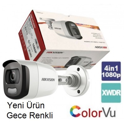 Hikvision DS-2CE10DFT-F 2 MP 3,6mm Bullet Kamera Full Time Color