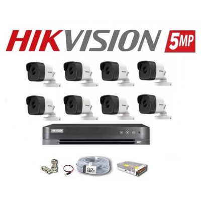 8 Kameralı 5MP Hikvision Hdtvi Güvenlik Kamera Seti