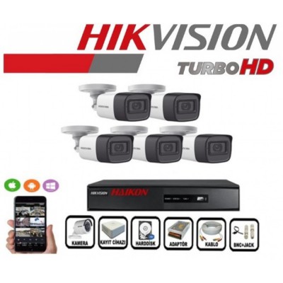 Haikon 5 Kameralı Güvenlik Paket Set Hdd Dahil