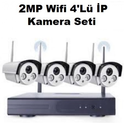 4 Kameralı 2MP Wifi Kablosuz Kamera Seti