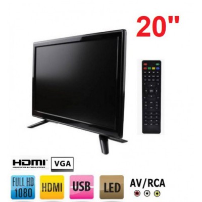 20 inç Monitör FullHD Vga-HDMI-AV-USB Led Tv ISS-2080