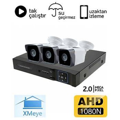 3 Kameralı 2.0mp AHD Eco Paket Kamera Sistemi 