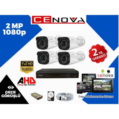 4 Kameralı Cenova 2MP FullHD Set