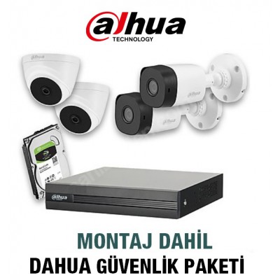 D-04 Dahua 4 Kamera Güvenlik Sistemi MONTAJ DAHİL