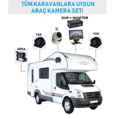 AR-20   4 Kameralı Kayıtlı Karavan Kamera Sistemi