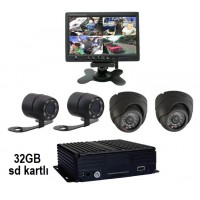 MC-4 4 Kameralı Araç Kamera Seti Sd Kartlı