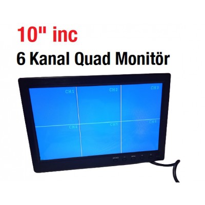 10 inç 6 Kanal Quad Araç Monitörü