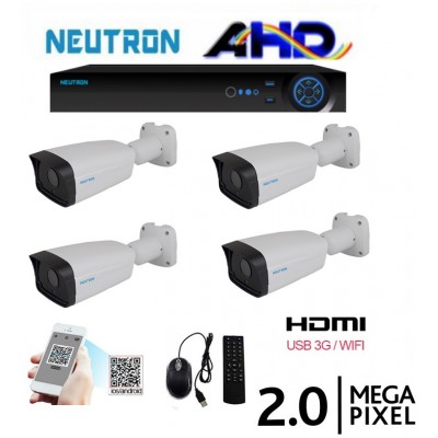 Neutron 2 MegaPixel SET 4 Kameralı AHD Güvenlik Kamera Sistemi