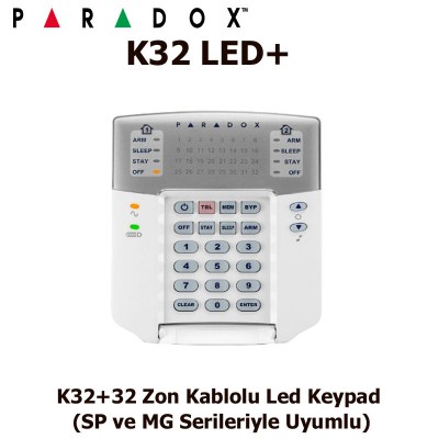 Paradox K32+ 32 Zon Kablolu Led Keypad