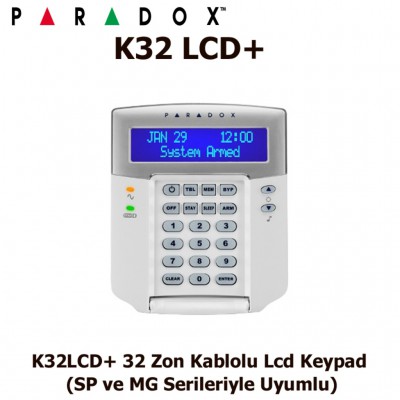 32 Zon Kablolu Lcd Keypad (SP ve MG Serileriyle Uyumlu)