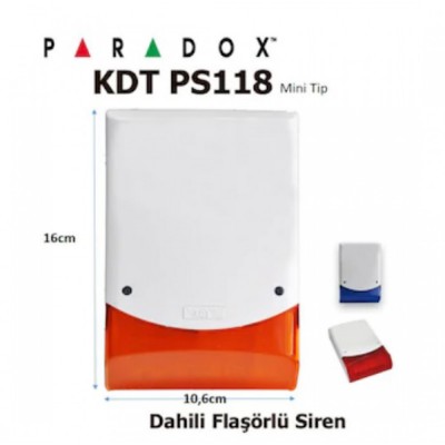 Paradox KDT PS118 Flaşörlü Dahili Siren- Mini Tip Ürün Kodu: KTD PS118