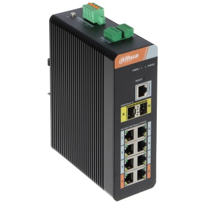 Dahua PFS4210-8GT-DP 10 Port Gigabit(8 Port Gigabit PoE) Endüstriyel Switch