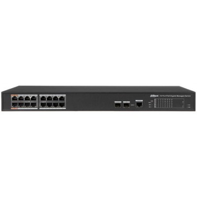 PFS4218-16GT-240 16GE PoE Port 240W 2x SFP Yönetilebilir Switch Dahua