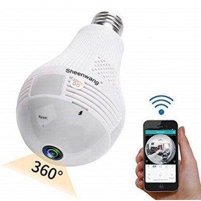 Panaromik 360 derece IP Kamera Ampul Kamera WIFI