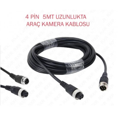 4 PİN ARAÇ VE MOBİL DVR KAMERA KABLOSU 5 Mt.