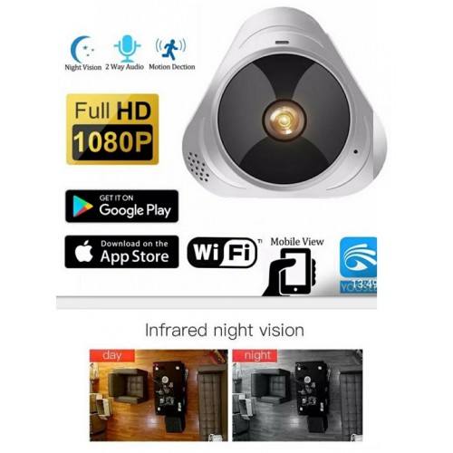 ICS-62 2MP 360 Derece Kablosuz Panaromik Mini IP Kamera 